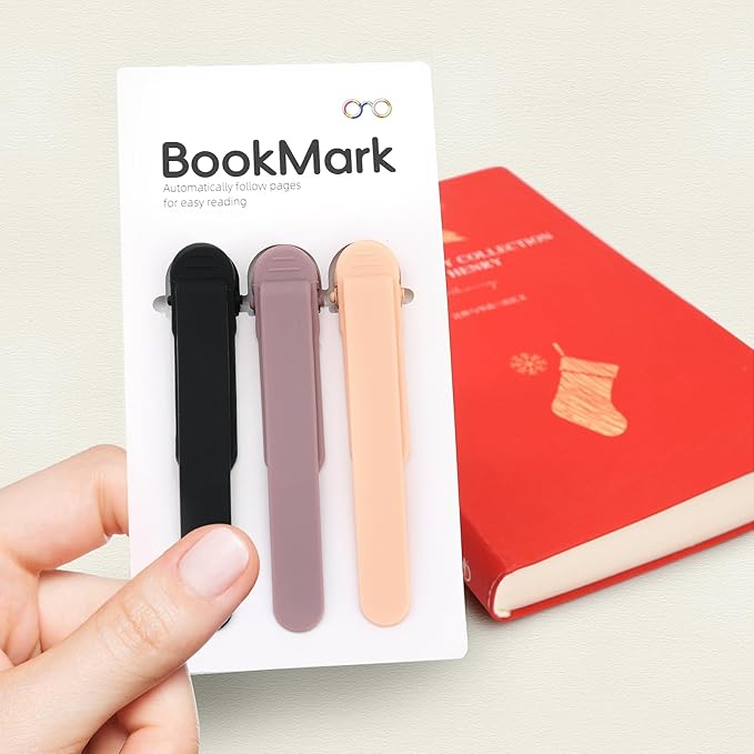 SMUK 3pcs Automatic Bookmarks for Women, Cute Silicone Bookmarks for Book Lovers Reading Women Men Teens Teachers, Book Mark Book Page Keeper Reading Gifts for Reading Lovers
