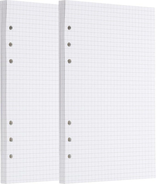 PATIKIL A5 Grid Refill Paper 6-Ring Binder Loose Leaf Planner Filler Paper Planner Inserts, 160 Sheets/320 Pages, Lined