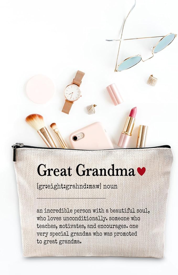 Sufamb Grandma Makeup Bag - Gift for Great Grandma, Mother's Day, Birthday - Small Cosmetic Bag for Purse