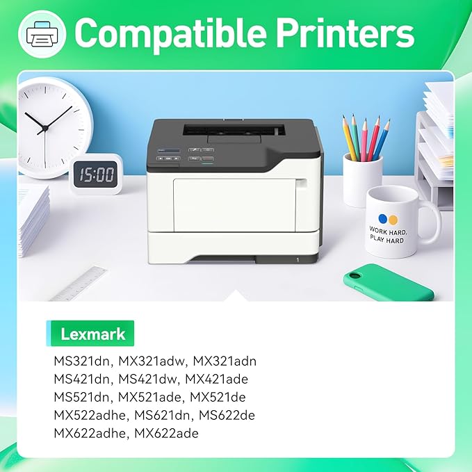 56F1X00 Black Extra High Yield Toner Cartridge Compatible with Lexmark 56F1X00 Replacement for Lexmark MS321 MS421 MS521 MS621 MX521 MX522 MX622 MS622 MX321 MX421 Laser Printer dn dw de adn adw adhe