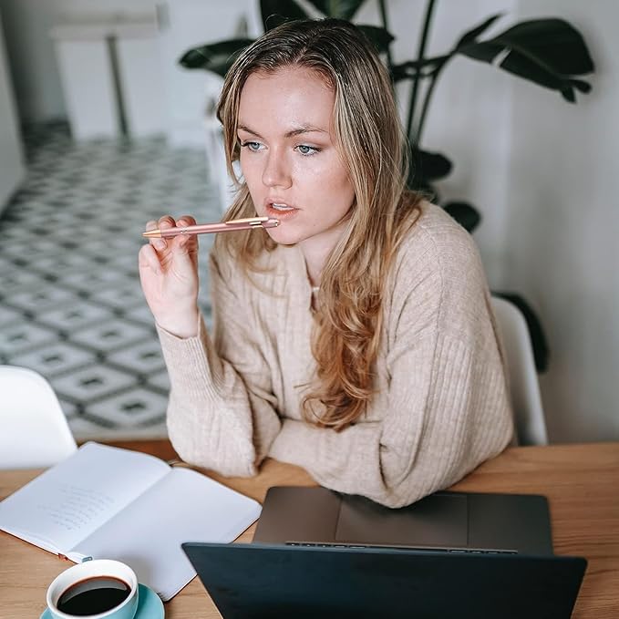 Aozora 18 Pack Ballpoint Pens Smooth Writing 2-in-1 Stylus Retractable Ballpoint Pen with Stylus tip Office Decor Metal Stylus Pen for Touch Screens 1.0mm Black Ink (9 Pens with 9 Refills)