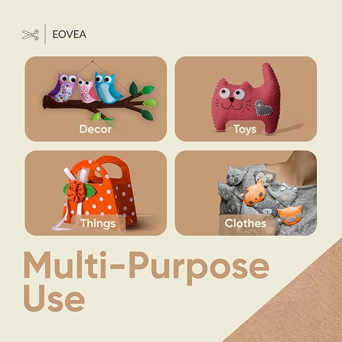 EOVEA | Acrylic Felt Fabric by The Yard - Non-Stiff, Soft Material - 72" Wide - 1.6mm Thick Felt Sheets for DIY Crafts, Sewing, Upholstery, Cushion, Padding(Taupe, 2 Yard)