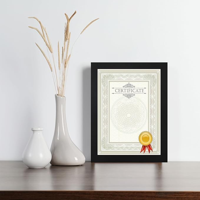 8.5 x 11 Paper Diploma Frame with High Definition PVC Window Paper Certificate Degree Document Holder Picture Photo Frames Display Gallery Wall Frame Art Frames for Tabletop and Wall Display(30,Black)
