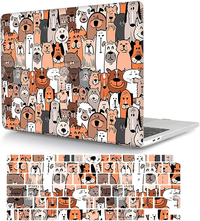 Bandless Case Compatible with MacBook Pro 13 inch 2020 2019 2018 2017 2016 Release A2338(M1) A2251 A2289 A2159 A1989 A1706 A1708, Plastic Hard Case Shell Cover & Keyboard Skin Cover - Animal