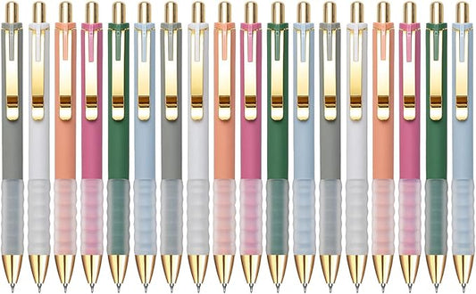 Linbsunne Gel Pens Black Ink Pen 0.5mm fine Point Pens Smooth Writing Retractable Office Supplies (18-count)