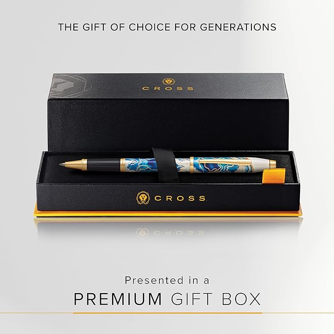 Cross Wanderlust Refillable Rollerball Pen Presented in a Luxury Gift Box - Medium Point, Black Ink,