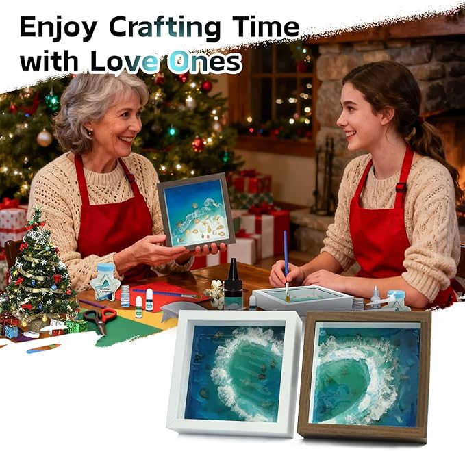 iLAND Crafts For Adults Women Teen Girls Ocean Beach UV Resin Kit for beginners Arts and Crafts for adults Resin Art Project DIY Sea Crafting Making Set Unique Artist Woman Gifts on Christmas Romantic