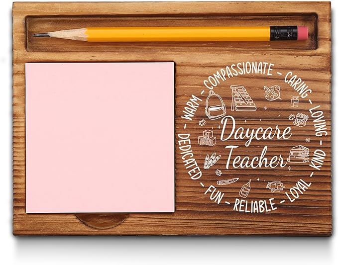 Daycare Teacher Gifts, Daycare Teacher Sticky Note Holder, Daycare Teacher Appreciation Thank You Gifts, Daycare Teacher Office Desk Decor Self-Stick Note Pad Holders GAA8