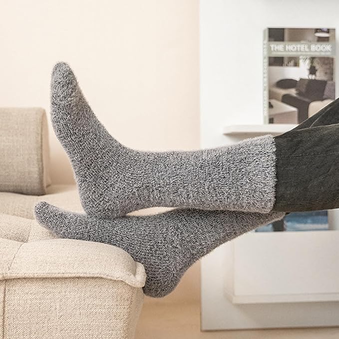 SISOSOCK 5 Pairs Fuzzy Soft Cozy Fluffy Socks for Women, Casual Warm Sleep Comfy Socks, Thick Winter Plush Gifts for Women