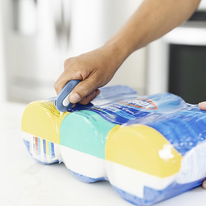 Slice Mini Box Cutter | Manual Retracting | Safe Ceramic Box Cutter Lasting 11x Longer than Metal | Box Opener | 1 Pack | Sky