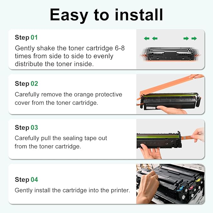 SAILNER 218A Toner Cartridges 4 Pack, 3301fdw Toner Replacement for HP 218A 218X W2180A Toner Cartridge Set for HP Color Laserjet Pro 3301cdw 3301fdw 3301sdw 3201dw Printer (NO CHIP)