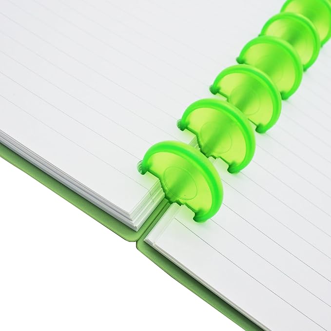 100pcs Discbound Notebook Discs DIY Planner Accessories fits for Tul,Levenger,Arc,Happy Planner,Talia(Transparent Green,0.7inch/18mm)