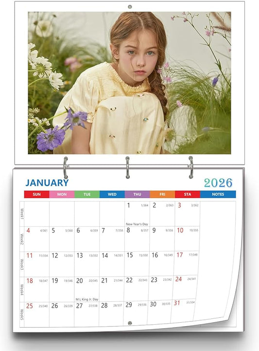 Custom Calendar 2026, Custom Photo Wall Hanging Calendar, Make Your Own Personalized Calendars 2026 for Customized Home/Office/Party/Birthday/Christmas/New Year/Housewarming Gift (wall calendar 2026)