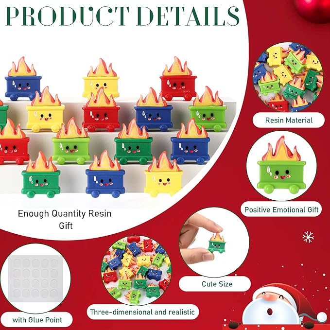 100 Set Resin Dumpster Trash Shape Gift Team Employee Appreciation Gift Emotional Desk Accessories for Staff Teacher Office Coworker Nurse Medical Volunteer Favor (Vivd Color)