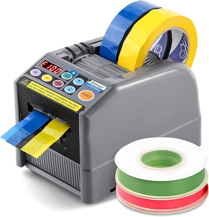 Automatic Tape Dispenser, Electric Ribbon Cutting Machine, Upgraded Silicone Wheel for 6-60mm Width Tape/Ribbon, Max. Cutting Length 999mm, 110V, Unsuitable for Elastic Ribbons