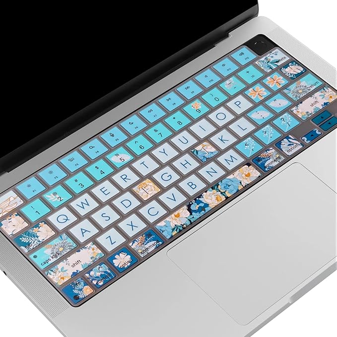 Keyboard Cover Skin for 2021-2024 MacBook Pro 14/16 (A2442 A2485 A3112 A3401 A3403 A2992 A2779 A2780 A2991 A2918 M1/M2/M3 M4) & MacBook Air 13.6''/15'' (A2681 A3113 A2941 A3114), Peony