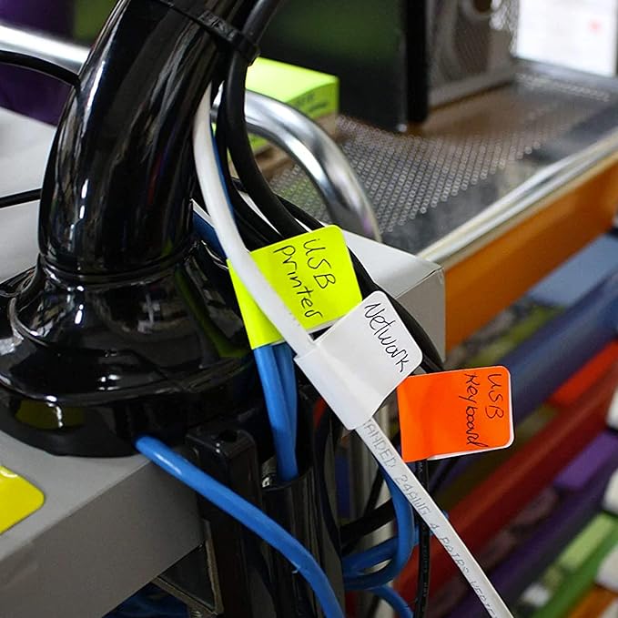 Royal Green Rectangular White Label Stickers to Write on, Color Coding Sticker Roll, Write On Labels for Folders, 1.57" x 0.75" Blank Name Tags for Office Supplies & Organization, 500-Pack (White)