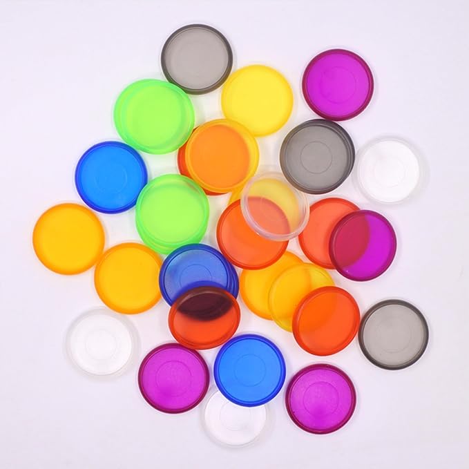 100pcs Discbound Notebook Discs DIY Planner Accessories fits for Tul,Levenger,Arc,Happy Planner,Talia(Transparent Mixed,0.7inch/18mm)