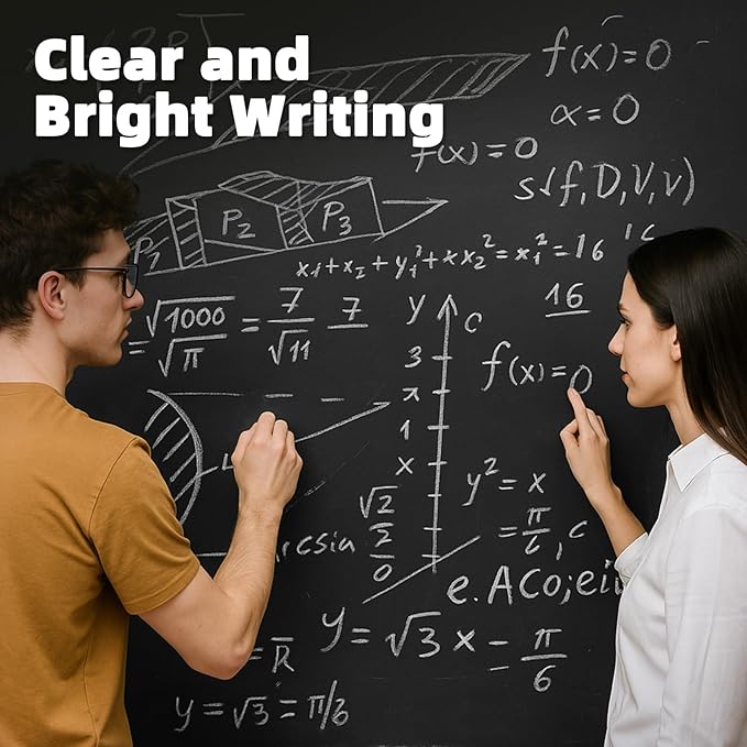 Dustless White Chalk 100PCS, Non-Toxic Classroom Chalks for Teachers & Students, School Chalkboard Supplies