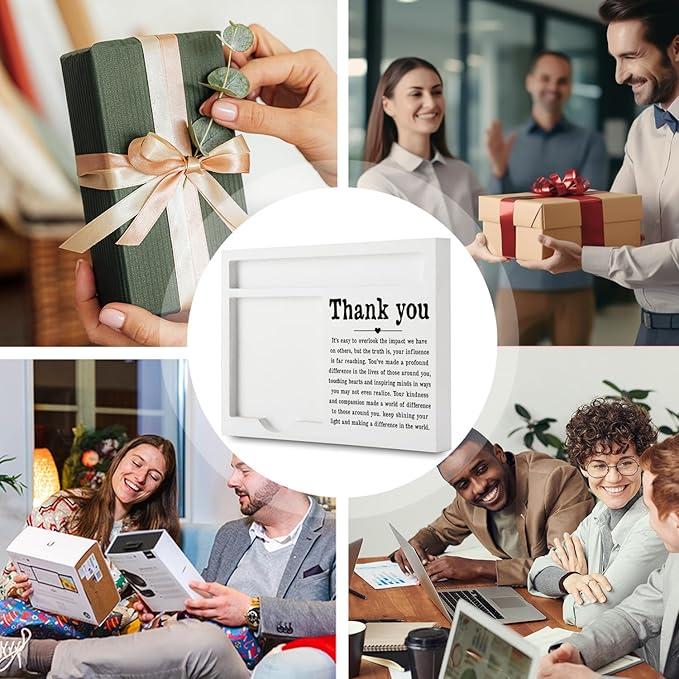 Thank You Sticky Note Holder, Thank You Appreciation Gifts for Leader Boss Women Best Mom Mentor Coach Manager Coworker Teacher Self-Stick Note Pad Holders YBB01