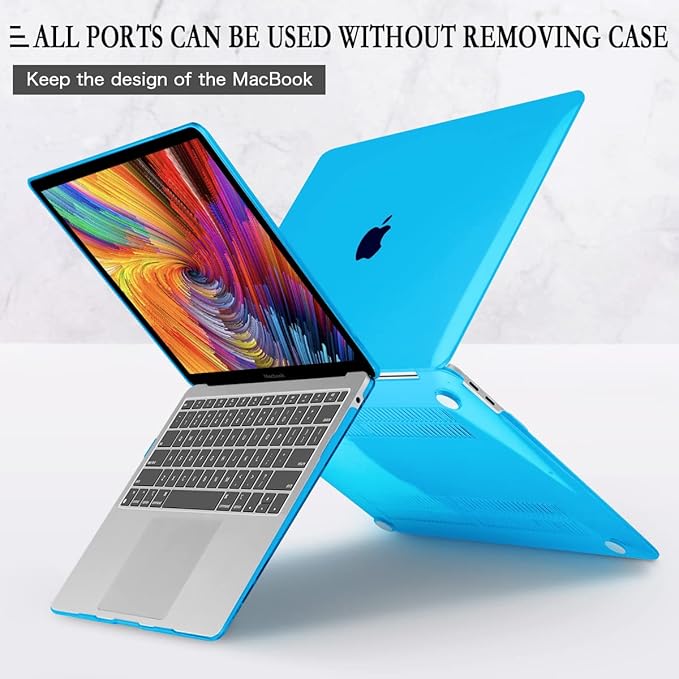 CISSOOK Laptop Case for MacBook Pro 13 Inch 2025-2016 Release Model A2338 A2251 A2289, Hard Shell Case with Keyboard Cover &Screen Protector for MacBook Pro 13" M1 M2 -Sky Blue