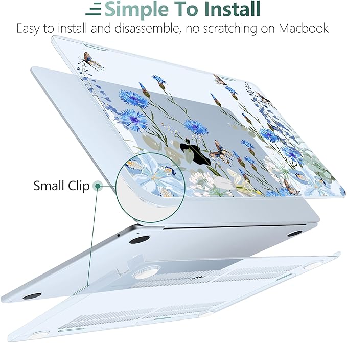 DONGKE Compatible with M4 MacBook Air 15 inch Case 2025-2023 A3241 A3114 A2941 M3 M2 Retina Display Touch ID, Plastic Hard Case & Keyboard Skin for MacBook Air 15" - Paradise Nature