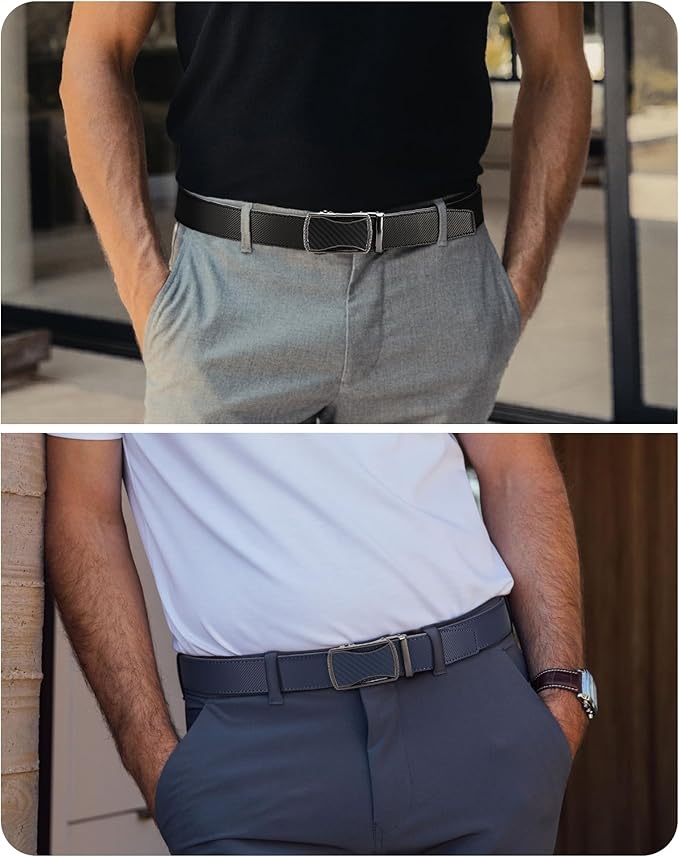 CHAOREN Leather Ratchet Belt Men 2 Pack - Customizable Fit, Effortless Style (35mm)
