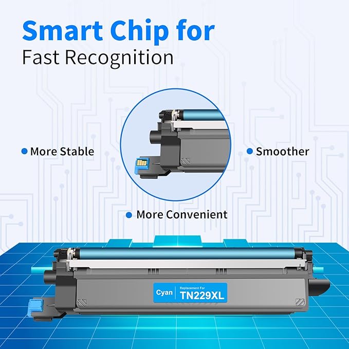 myCartridge Compatible Toner Cartridge Replacement for Brother TN229XL TN229 Toner for HL-L3280CDW MFC-L3780CDW MFC-L3720CDW HL-L3220CDW HL-L3295CDW Printer,TN-229XL TN229XXL Toner 5-Pack