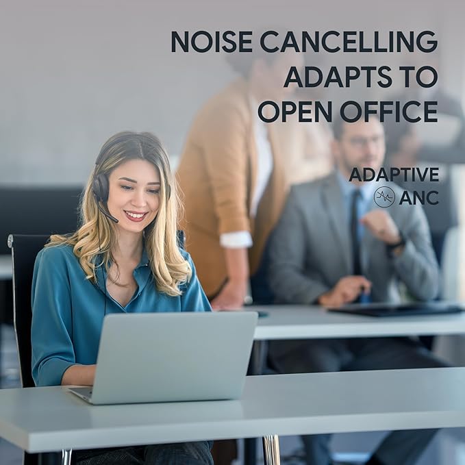 Yealink UH48 ANC Wired Headset with Microphone, Active Noise Cancelling USB Headphones for PC, MS Teams Certified Works with All Other Call Platforms, All Day Comfort, Mute Button