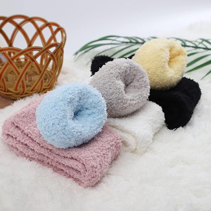 Womens Fuzzy Socks Microfiber Soft Cozy Warm Slipper Sleeping Winter Sock Fluffy Cabin Plush Stocking Stuffers