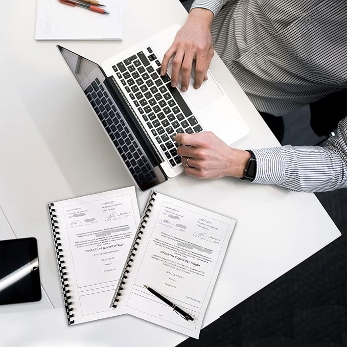 150 Pack Plastic Binding Combs, 21 Ring Binding Combs Letter Size Plastic Spiral Binding for Notebook Calendars Picture Album - Multi Sizes 1/4 5/16 3/8 1/2 5/8 3/4 in