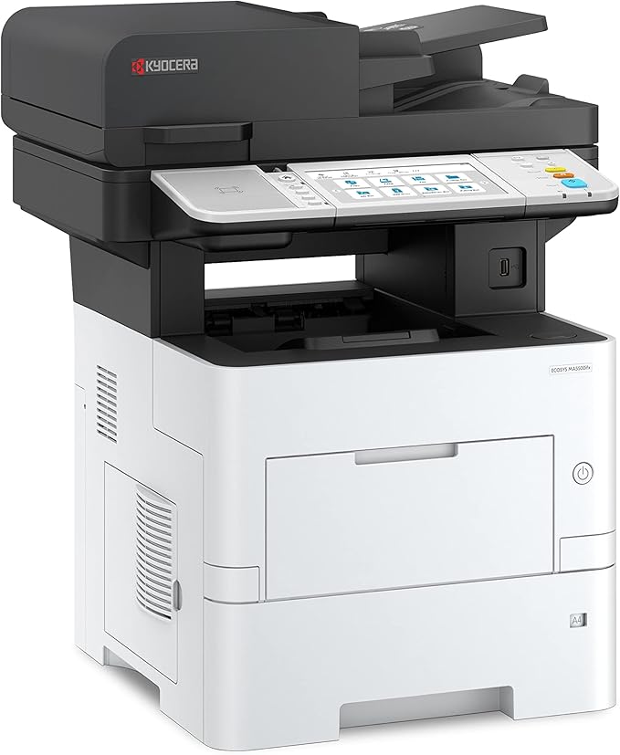 KYOCERA ECOSYS MA5500ifx All-in-One Monochrome Laser Printer (Print/Copy/Scan/Fax), 57 ppm, Up to Fine 1200 dpi, Gigabit Ethernet HyPAS Capable, 7 inch Touchscreen Panel, 512 MB