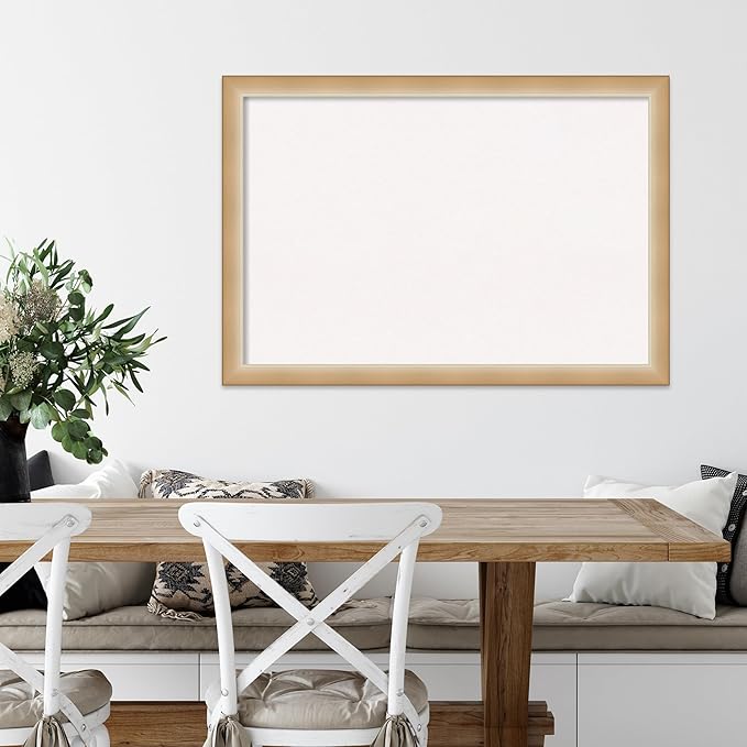 Amanti Art White Cork Board for Wall, 27x39 Vision Board with Gold Frame, Large Corkboard Office Decor for Home Organization, Modern Contemporary Corkboard Pinboard to display items for home