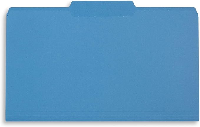 Blue Summit Supplies Blue Legal File Folders, Legal Size, 1/3 Cut Tab, Great for Organizing and Easy File Storage, File Folders 100 Count
