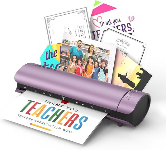 Office Presentation Laminator Machine 11x17 with Laminating Sheet A3/A4/A5, 3/5 Mil Thermal Cold Laminating Machine 13 inch Wide, 60s Warm-Up Lamination Machine, Personal Laminate Machine (Purple)