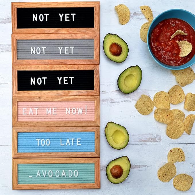 Felt Like Sharing Small Letter Board (Light Pink Felt - 10”x3.5”) – Changeable Message Board with 3 Sets of Felt Board Letters – Statement Wall Sign for Quotes, Home or Holiday Decor In Oak Frame