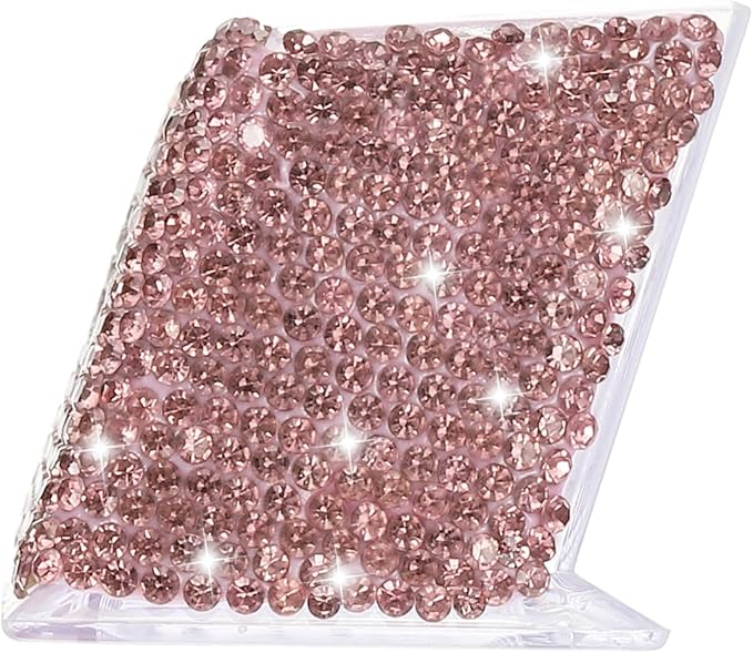 PATIKIL Rhinestone Business Card Holder, Crystal Business Card Holders Bling Business Card Organizer Display Stand for Desktop Desk Office Exhibition, Purple