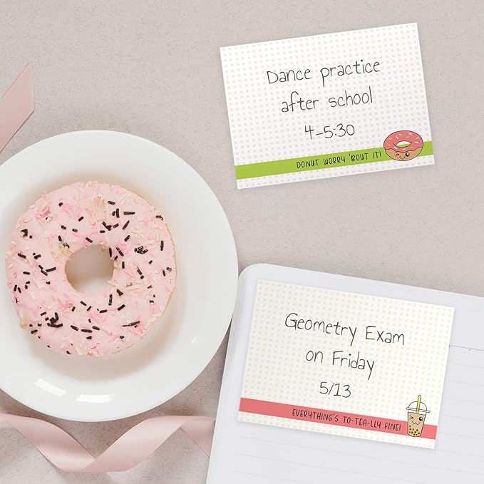 Cute Food Pun Sticky Note Assortment / 4" x 3" Trendy Repositionable Sticky Notes/Set of 6 Kawaii Foodie Pads/Made in The USA