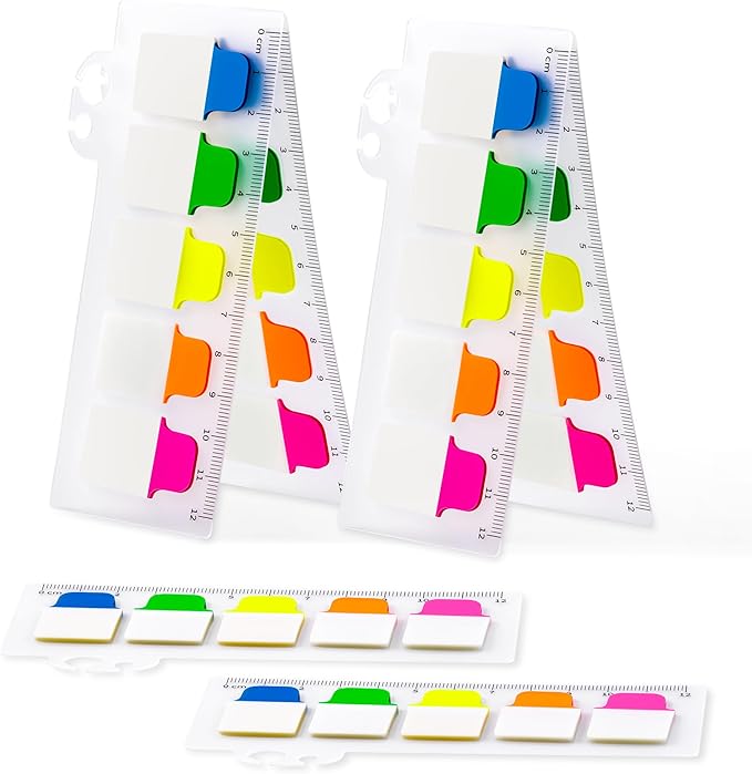 Golcellia Sticky Tabs - 600 Sheets Notebook Tabs - Sticky Flags, Index & Page Tabs - Durable Divider & Binder Tabs for Books & Bibles（6 Pcs, 5 - Color）
