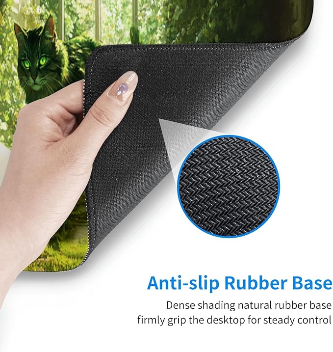 Nature Book Mouse Pad 31.5 X 11.8 Inch Big Desk Rubber Base Stitched Edges Keyboard Pad XXL Mouse Mat for Home Game and Office