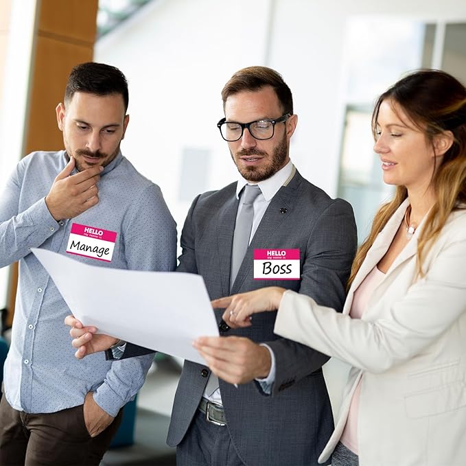 Zacool 480 Pcs Pink Name Tag Stickers (3"x 2") Identification Badges,Peel and Stickers"Hello My Name is" Name Tags Stickers Name Sticker for Themed Party Family Home School Office Conferences