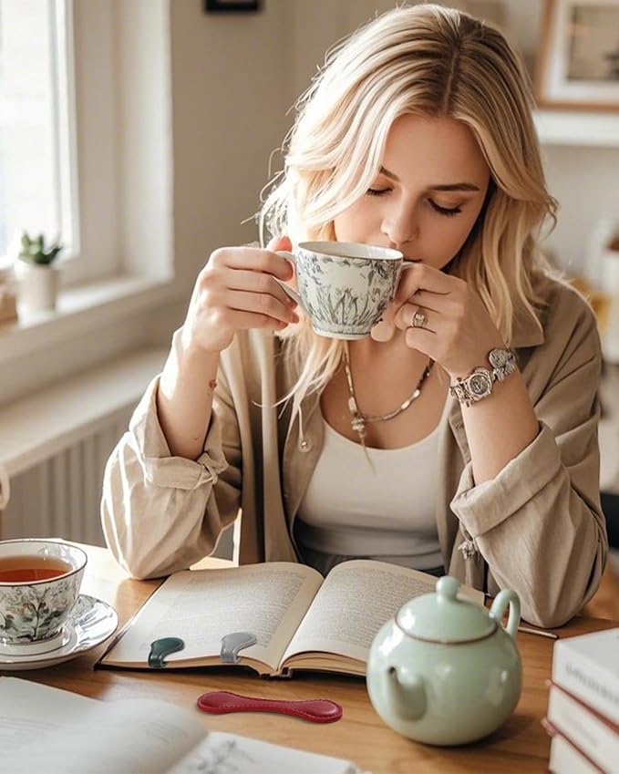 Magnetic Leather Bookmark, 10 Pcs Colorful Leather Magnetic Bookmarks for Women Men, Double-Sided Magnetic Book Mark Clip for Book Lovers, Readers, Teachers, Students