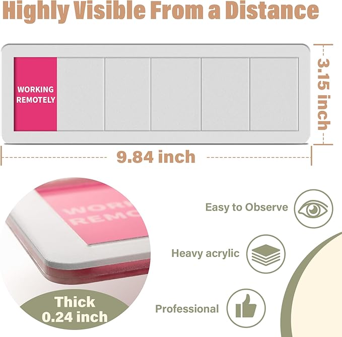 Office Door Signs-6 Options Door Signs -In A Meeting Sign/Out Of Office/Do Not Disturb/Working From Home/Please Knock/Back Soon Privacy Slider Sign for Meeting & Conference Room Black