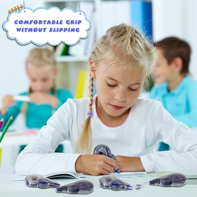 Chivao 24 Pack White Correction Tape, Classroom Correction Tape Wipe out Easy to Use Applicator Translucent Dispenser Shows for School Office Note Journal, 0.2 Inch x 39.4 Feet