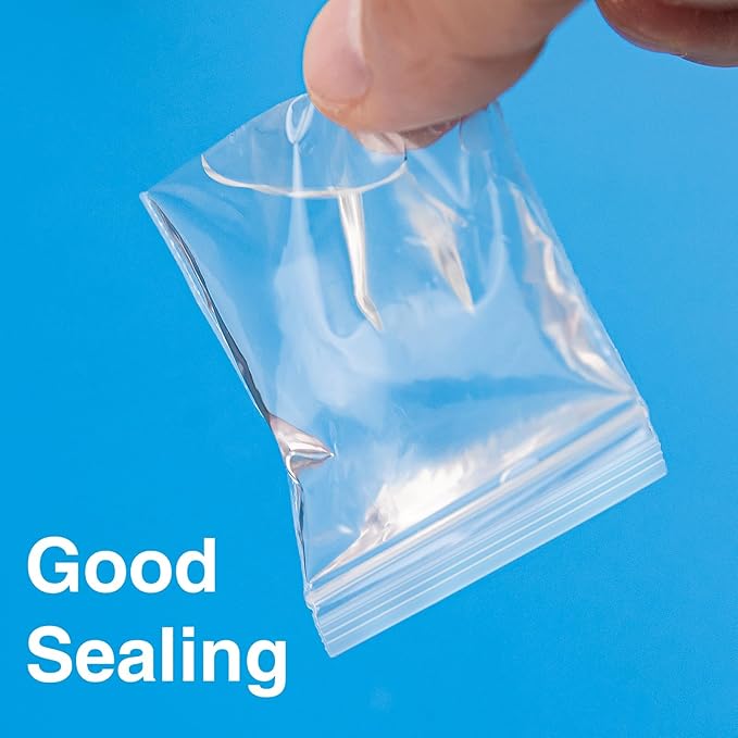 200pcs 2" x 2" Clear Zip Bags, 2 Mil Thick, Small Bags, Reclosable Zip Plastic Baggies for Necklace, Ring, Coin, Beads, Jewelry, Pill
