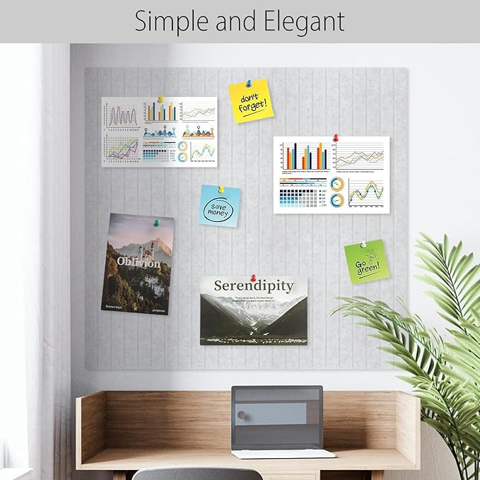 Cork Boards for Walls 48" x 36" Felt Board Alternative, 12 Pack Felt Wall Tiles Bulletin Board, Large Cork Board for Office Pin Board Tack Board Cork Boards