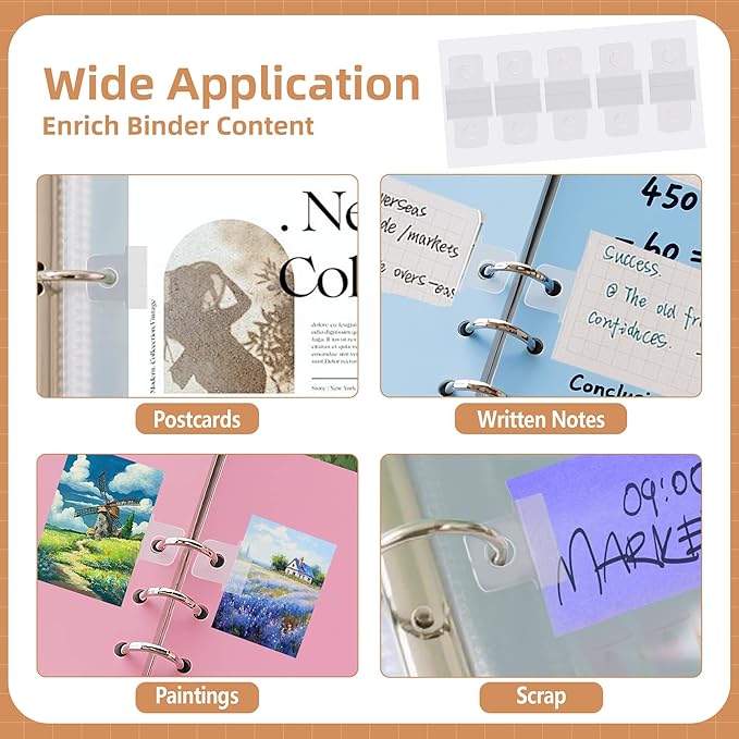 500PCS Clear Binder Hole Reinforcement Stickers, Self-Adhesive Hole Punch Reinforcement Labels, Change No Punched Page to Loose-Leaf Binder Refill Insert for Scrapbooking Album Office School Supplies