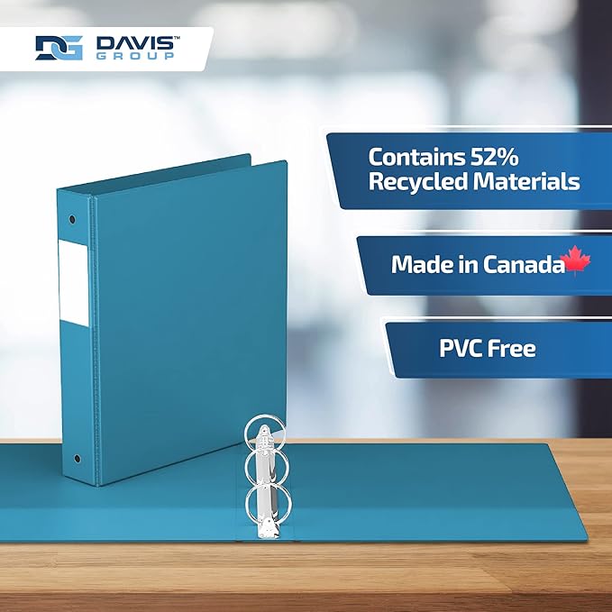 Premium Economy 6-Pack 3-Ring Binders for School or Office, Round-Ring Binders, 1.5 Inch, Turquoise