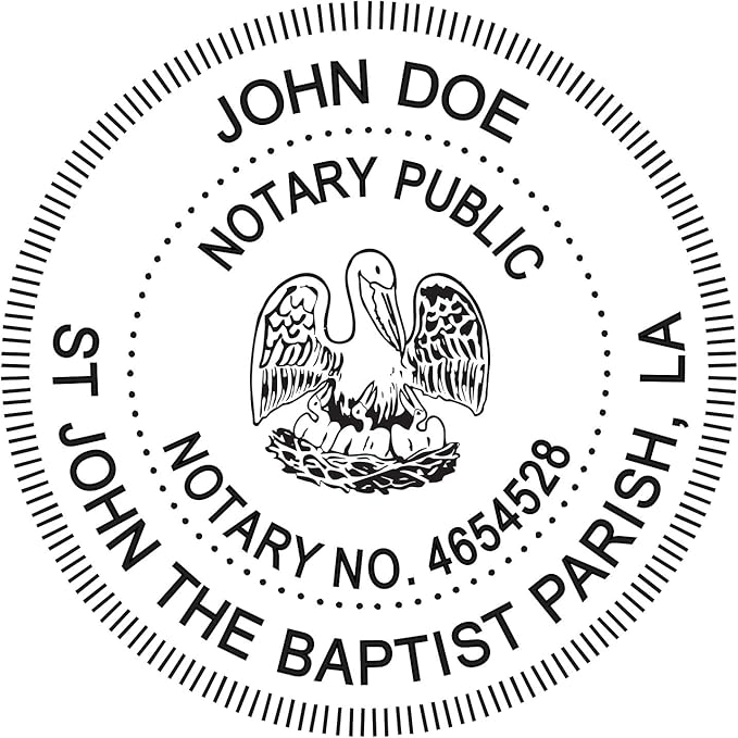 MaxMark Round Notary Pre-Inked Stamp for State of Louisiana