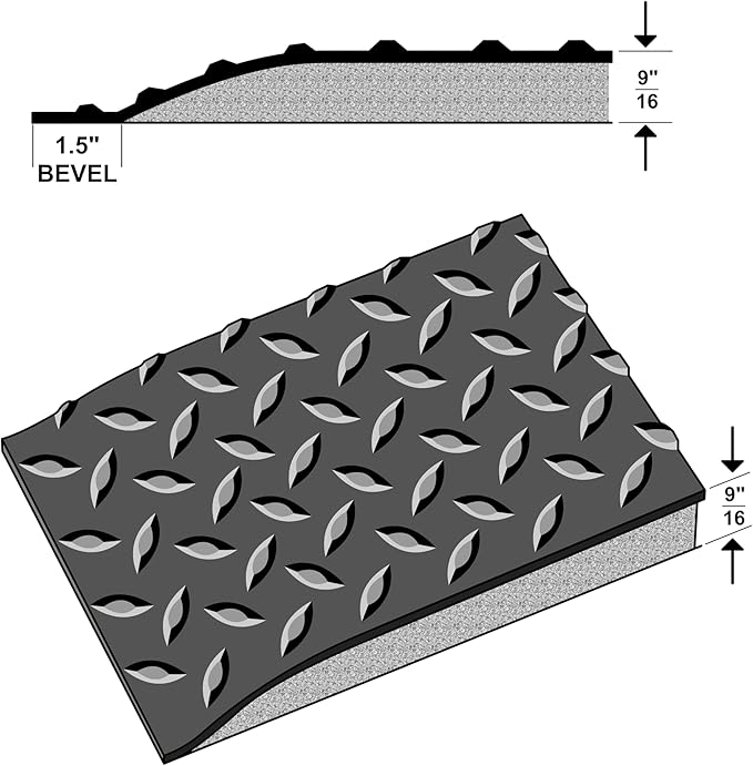 Rhino Mats, American Classic Diamond Anti-Fatigue Mats, Industrial Ergonomic Comfort Standing Mat for Work, Home, Garage, Office, Kitchen or Anywhere (Black 9/16" Thick, 4 FT. x 9 FT.)